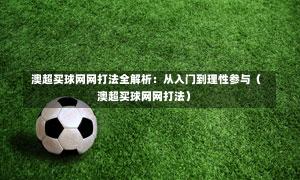  澳超买球网网打法全解析：从入门到理性参与（澳超买球网网打法）